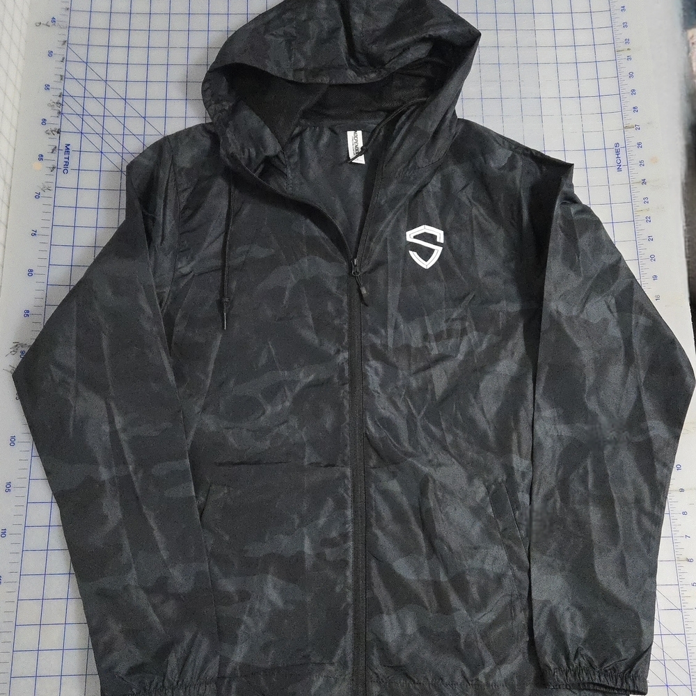 Independent Trading Company Men's Black Camouflage Windbreaker